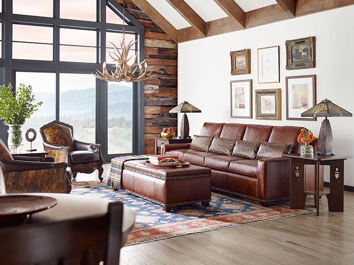 Stickley leather online sectional